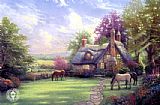 Thomas Kinkade Famous Paintings - a perfect summer day